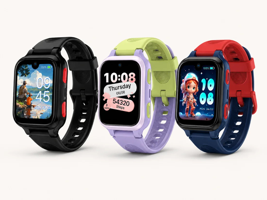 Nano Watch Kids em preto, roxo e azul